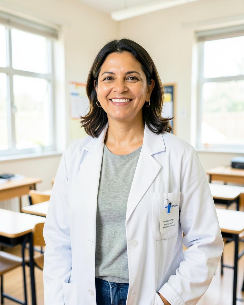 Professora de Biologia autora do material